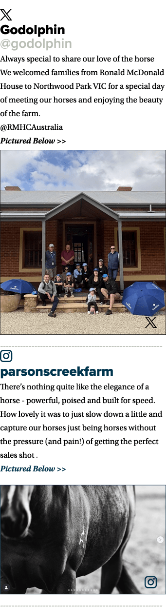 ￼ Godolphin @godolphin Always special to share our love of the horse We welcomed families from Ronald McDonald House ...