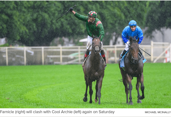 Farnicle (right) will clash with Cool Archie (left) again on Saturday Michael McInall
