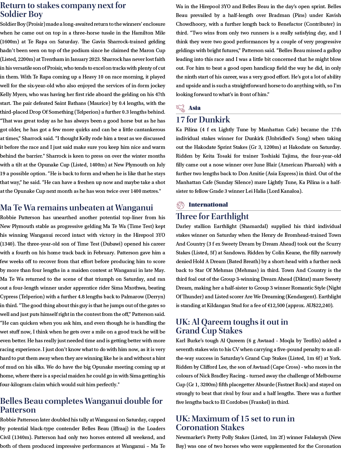 Return to stakes company next for Soldier Boy Soldier Boy (Proisir) made a long awaited return to the winners’ enclos...