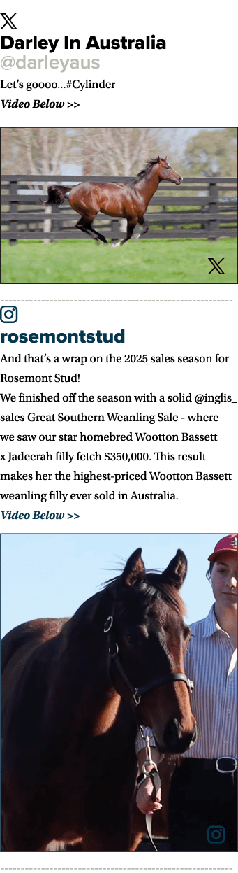 ￼ Darley In Australia @darleyaus Let’s goooo...#Cylinder Video Below   ￼ ￼ rosemontstud And that’s a wrap on the 202...