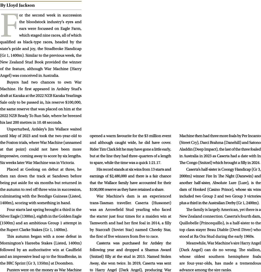 ￼ For the second week in succession the bloodstock industry’s eyes and ears were focussed on Eagle Farm, which staged...