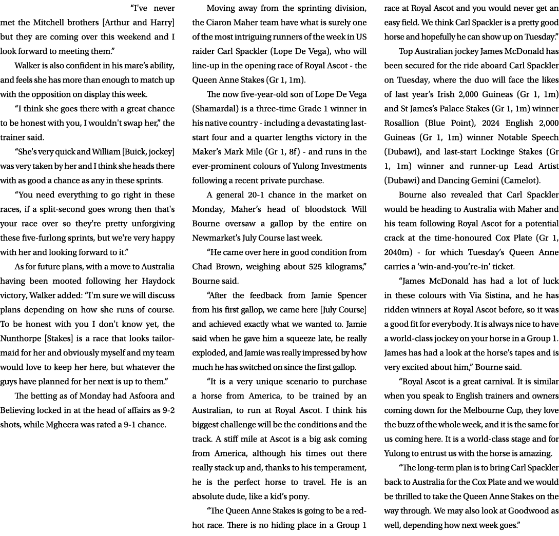 “I've never met the Mitchell brothers [Arthur and Harry] but they are coming over this weekend and I look forward to ...