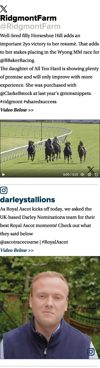 ￼ RidgmontFarm @RidgmontFarm Well bred filly Horseshoe Hill adds an important 2yo victory to her resum . That adds to...