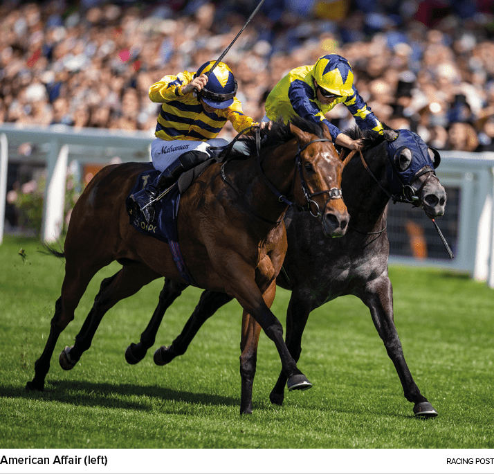 American Affair (left) racing pos