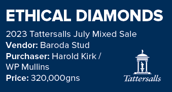 ETHICAL DIAMONDS 2023 Tattersalls July Mixed Sale Vendor: Baroda Stud Purchaser: Harold Kirk / WP Mullins Price: 320,...