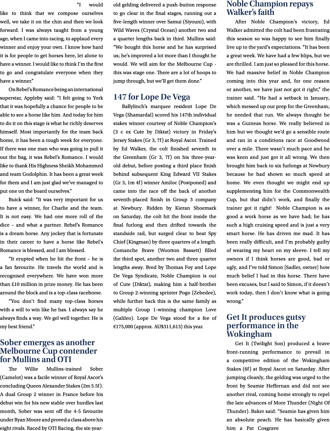 “I would like to think that we compose ourselves well, we take it on the chin and then we look forward. I was always ...
