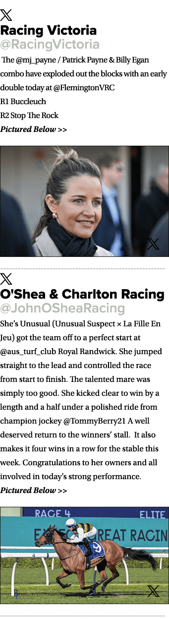 ￼ Racing Victoria @RacingVictoria The @mj_payne / Patrick Payne & Billy Egan combo have exploded out the blocks with ...