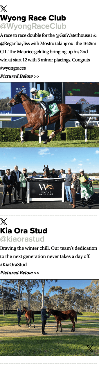 ￼ Wyong Race Club @WyongRaceClub A race to race double for the @GaiWaterhouse1 & @Reganbayliss with Mostro taking out...