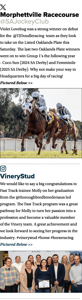 ￼ Morphettville Racecourse @SAJockeyClub Violet Lovebug was a strong winner on debut for the @TJDoudleracing team as ...