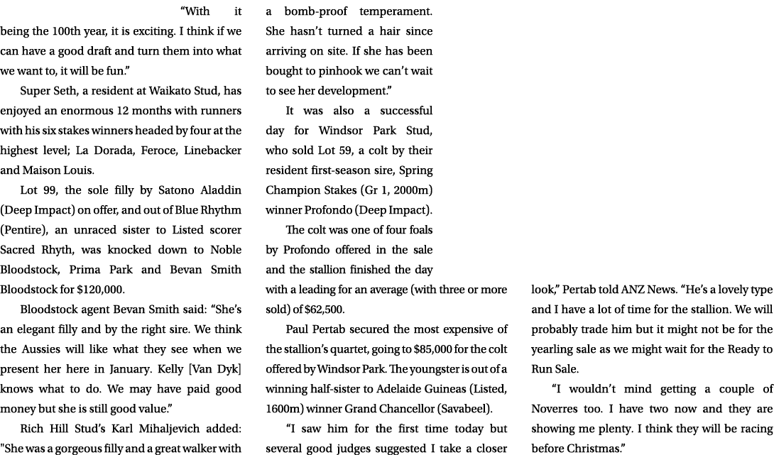 “With it being the 100th year, it is exciting. I think if we can have a good draft and turn them into what we want to...