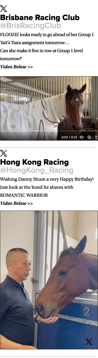 ￼ Brisbane Racing Club @BrisRacingClub FLOOZIE looks ready to go ahead of her Group 1 Tatt’s Tiara assignment tomorro...