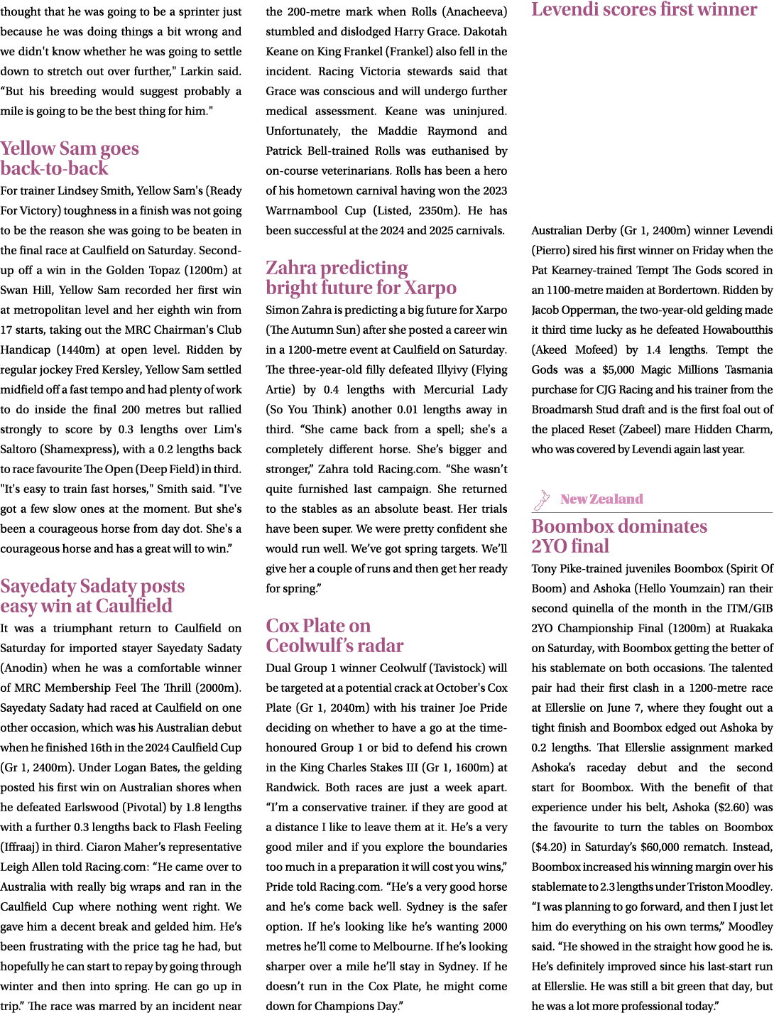 thought that he was going to be a sprinter just because he was doing things a bit wrong and we didn't know whether he...