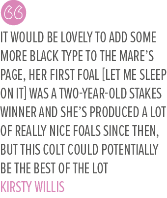 It would be lovely to add some more black type to the mare’s page, her first foal [Let Me Sleep On It] was a two year...