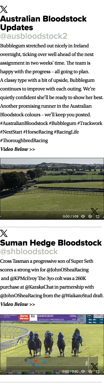 ￼ Australian Bloodstock Updates @ausbloodstock2 Bubblegum stretched out nicely in Ireland overnight, ticking over wel...