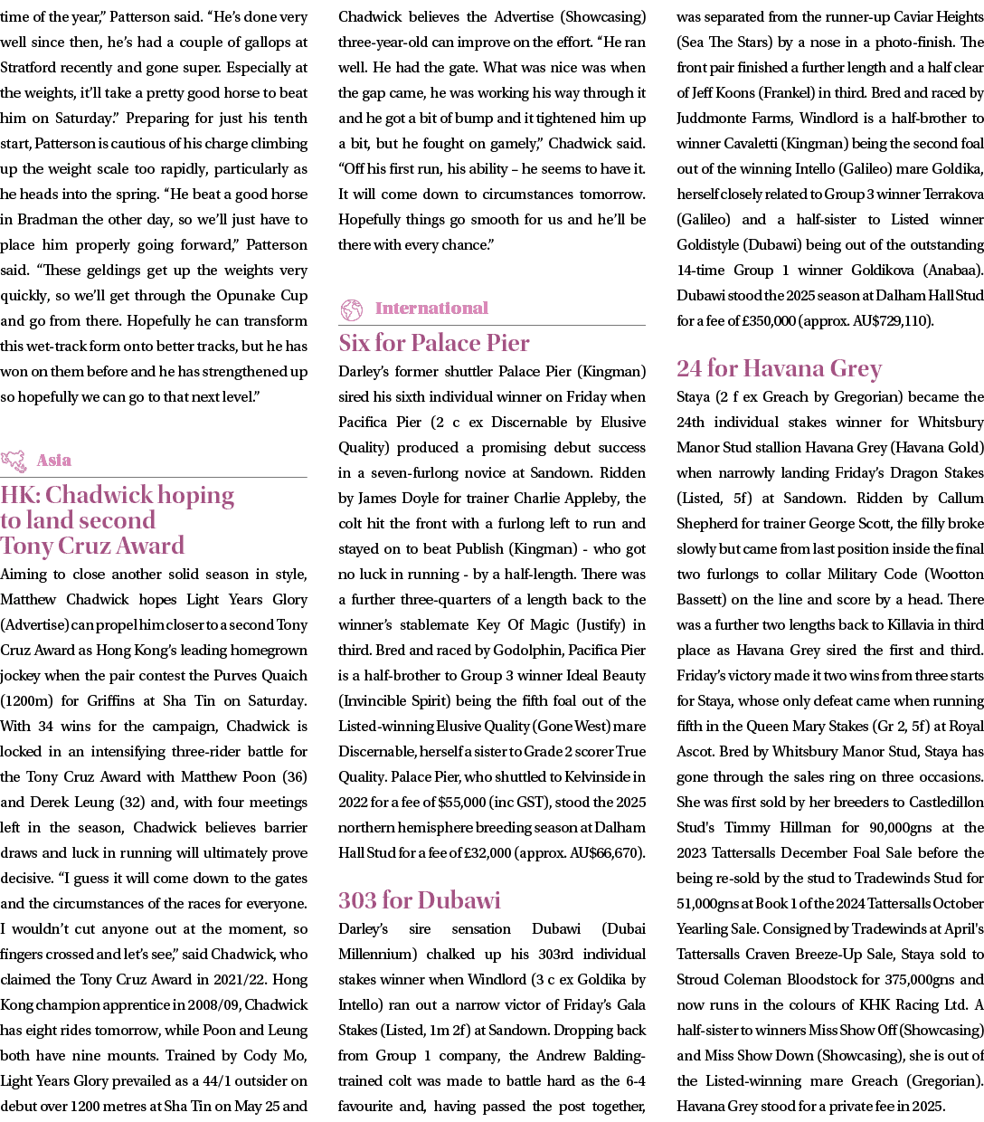 time of the year,” Patterson said. “He’s done very well since then, he’s had a couple of gallops at Stratford recentl...