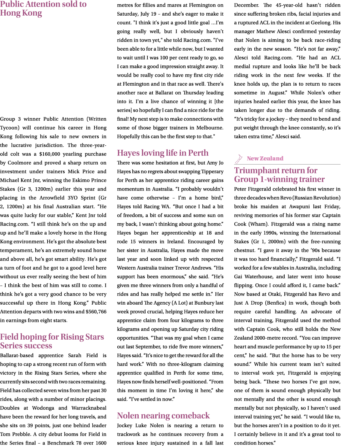 Public Attention sold to Hong Kong Group 3 winner Public Attention (Written Tycoon) will continue his career in Hong ...