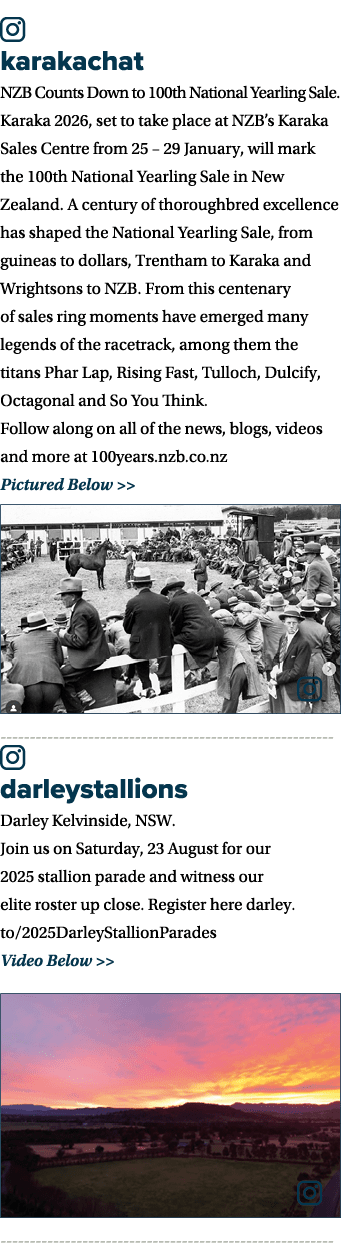 ￼ karakachat NZB Counts Down to 100th National Yearling Sale. Karaka 2026, set to take place at NZB’s Karaka Sales Ce...