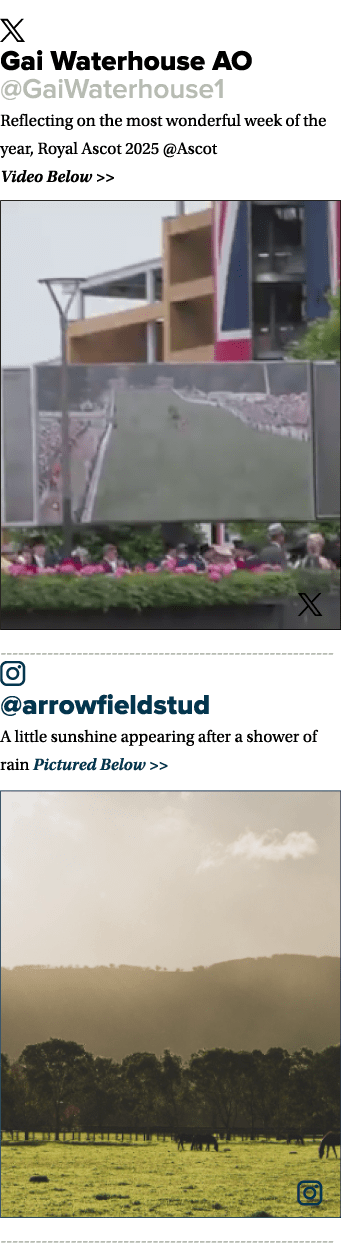 ￼ Gai Waterhouse AO @GaiWaterhouse1 Reflecting on the most wonderful week of the year, Royal Ascot 2025 @Ascot Video ...