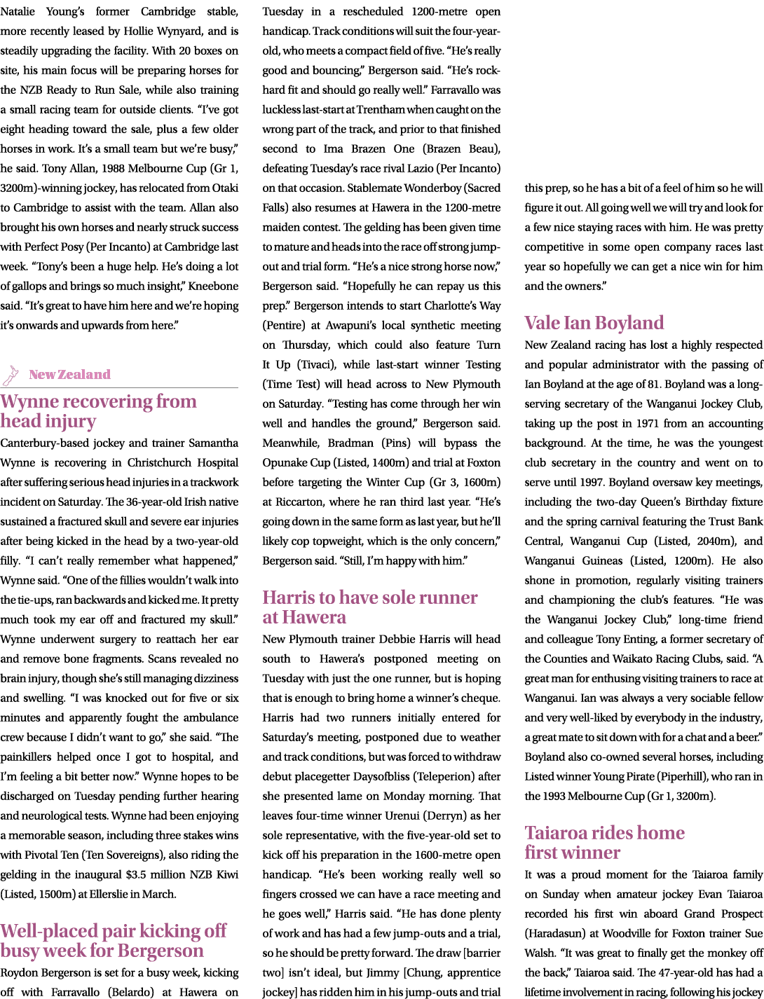 Natalie Young’s former Cambridge stable, more recently leased by Hollie Wynyard, and is steadily upgrading the facili...