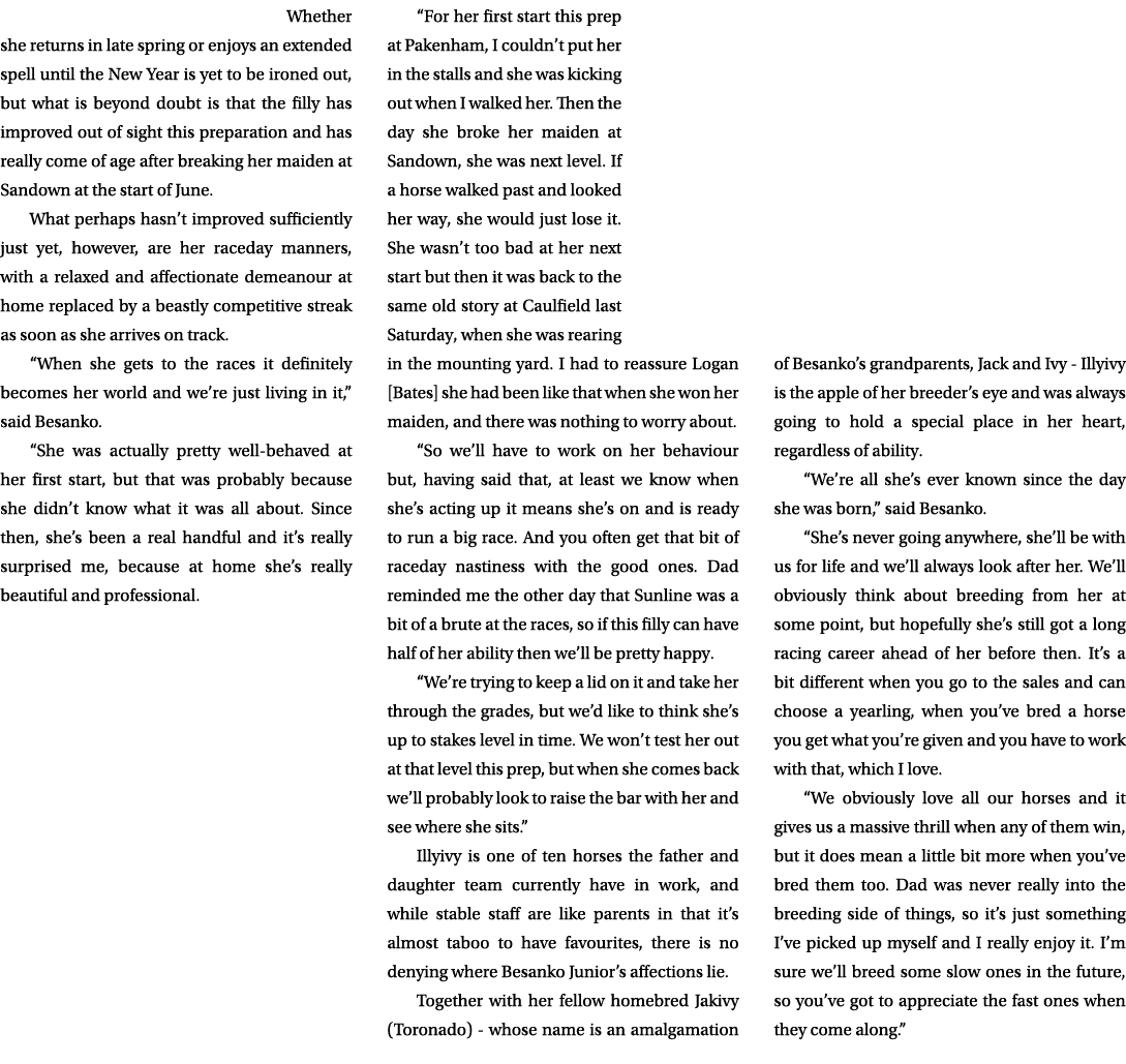 Whether she returns in late spring or enjoys an extended spell until the New Year is yet to be ironed out, but what ...