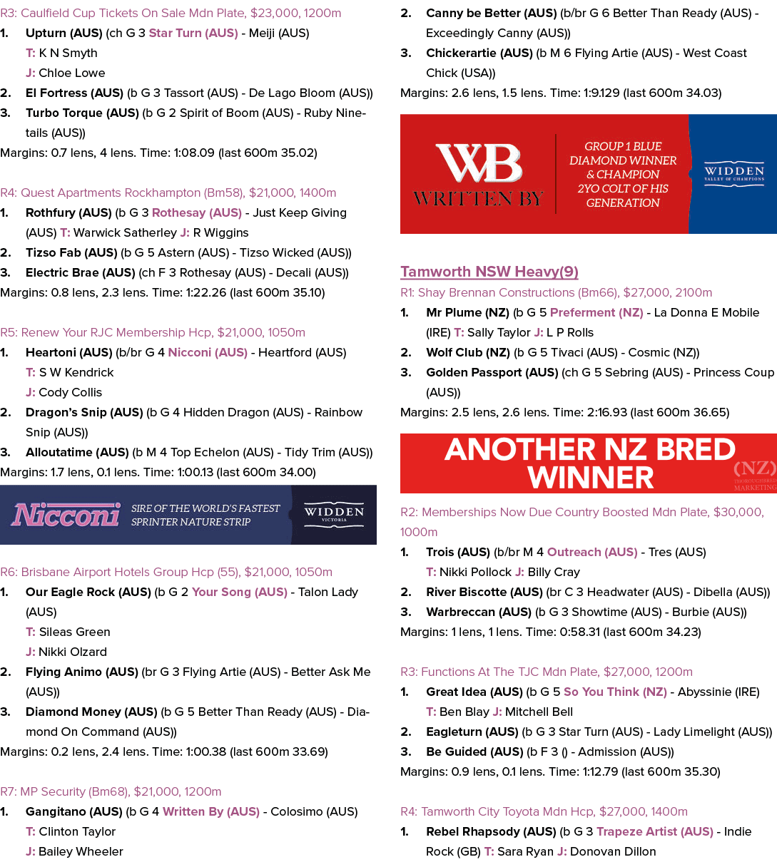 R3: Caulfield Cup Tickets On Sale Mdn Plate, $23,000, 1200m 1. Upturn (AUS) (ch G 3 Star Turn (AUS) Meiji (AUS) T: K ...