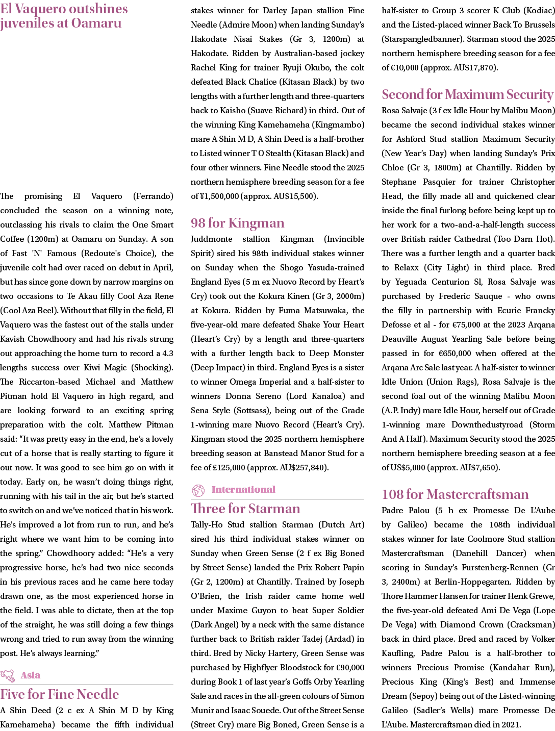 El Vaquero outshines juveniles at Oamaru The promising El Vaquero (Ferrando) concluded the season on a winning note, ...