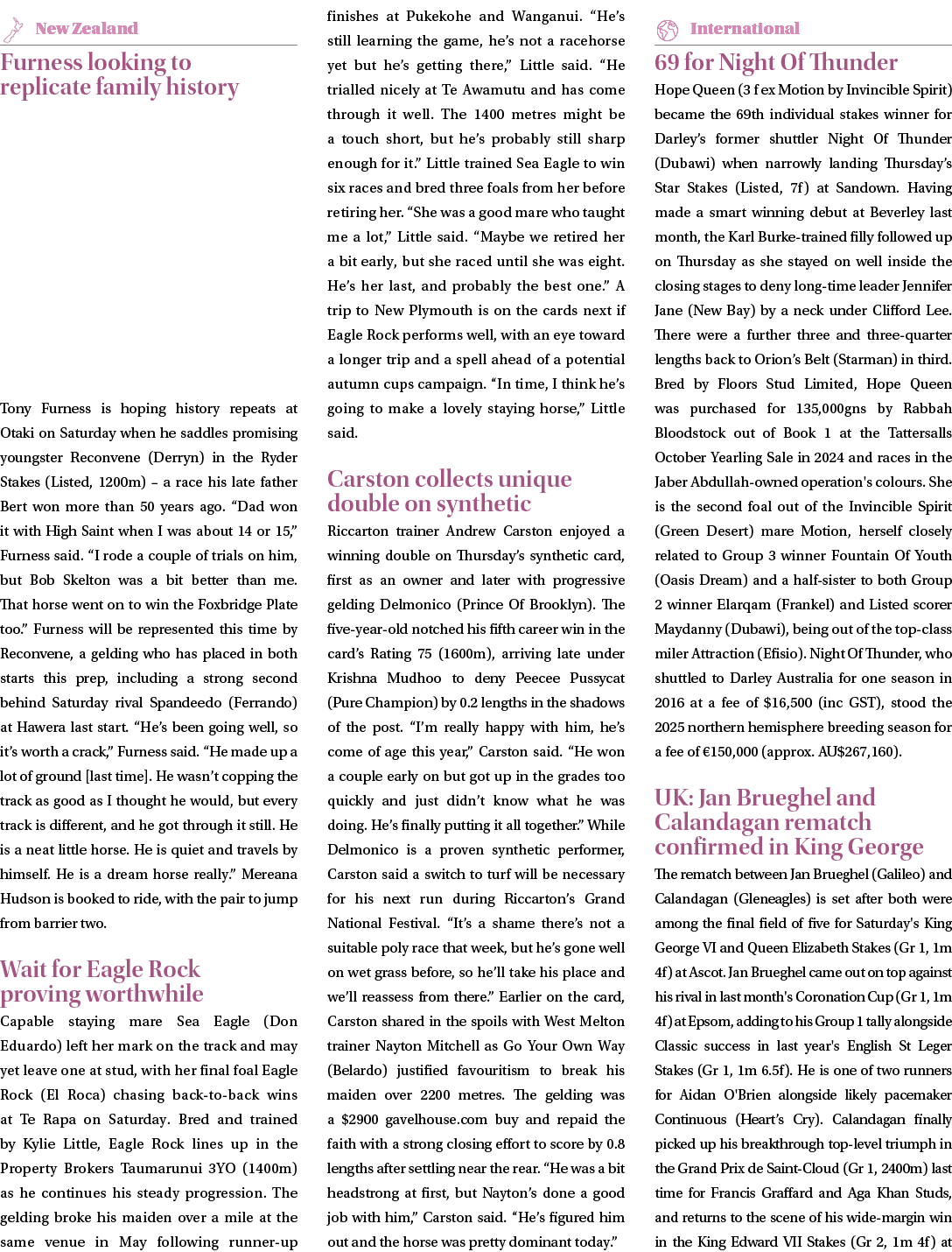 ￼ Furness looking to replicate family history Tony Furness is hoping history repeats at Otaki on Saturday when he sad...