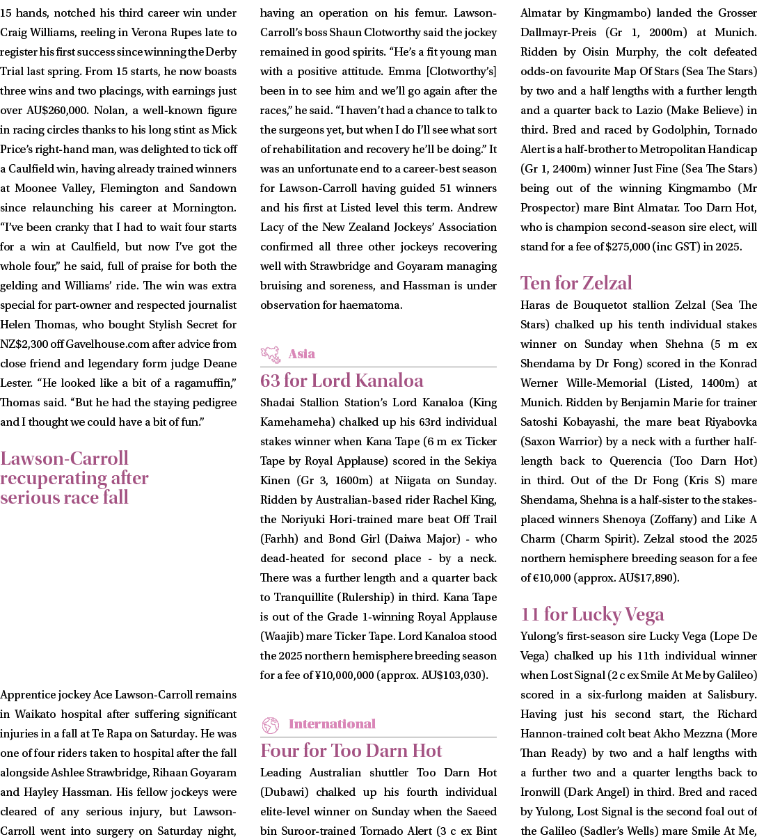 15 hands, notched his third career win under Craig Williams, reeling in Verona Rupes late to register his first succe...