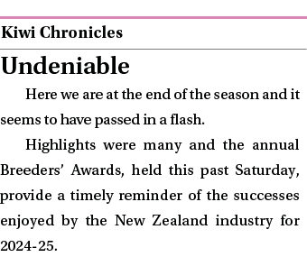  ￼ Undeniable Here we are at the end of the season and it seems to have passed in a flash. Highlights were many and t...