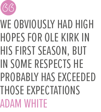 We obviously had high hopes for Ole Kirk in his first season, but in some respects he probably has exceeded those exp...