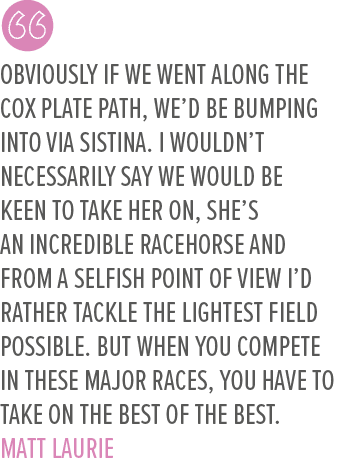 Obviously if we went along the Cox Plate path, we’d be bumping into Via Sistina. I wouldn’t necessarily say we would ...