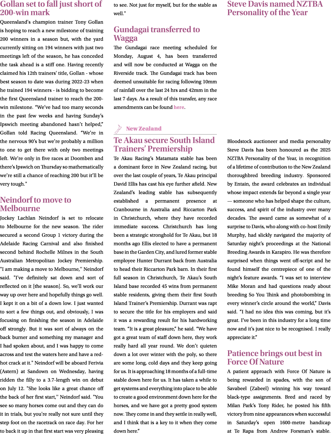 Gollan set to fall just short of 200 win mark Queensland's champion trainer Tony Gollan is hoping to reach a new mile...