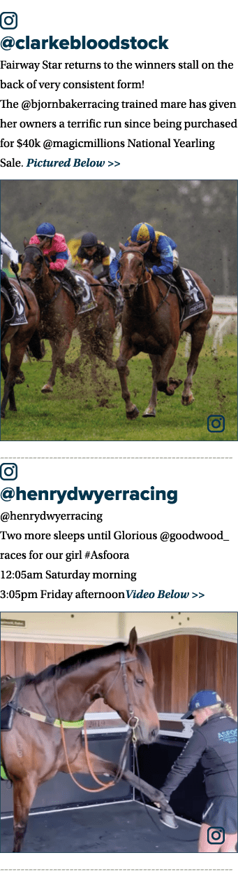 ￼ @clarkebloodstock Fairway Star returns to the winners stall on the back of very consistent form! The @bjornbakerrac...