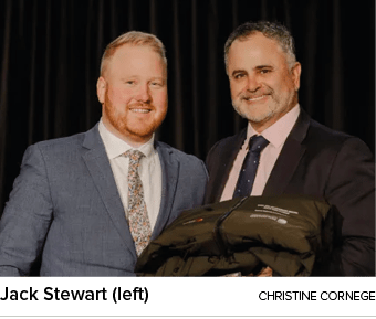 Jack Stewart (left) Christine Corneg