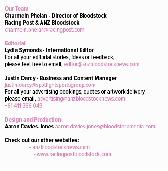 Our Team Charmein Phelan Director of Bloodstock Racing Post & ANZ Bloodstock charmein.phelan@racingpost.com Editorial...