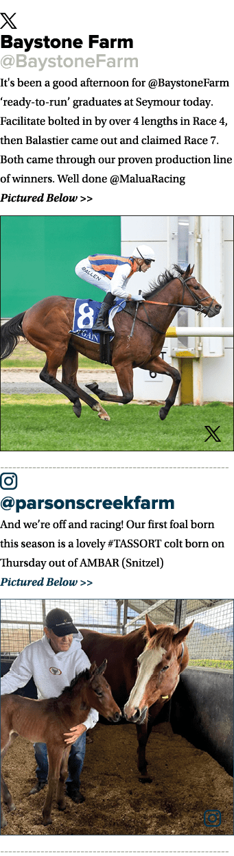 ￼ Baystone Farm @BaystoneFarm It's been a good afternoon for @BaystoneFarm ‘ready to run’ graduates at Seymour today....