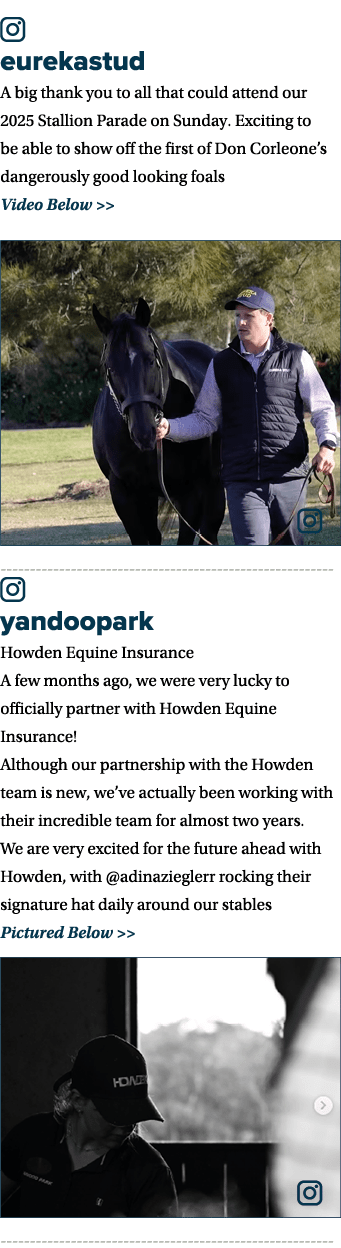 ￼ eurekastud A big thank you to all that could attend our 2025 Stallion Parade on Sunday. Exciting to be able to show...