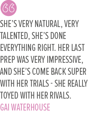 She’s very natural, very talented, she’s done everything right. Her last prep was very impressive, and she’s come bac...