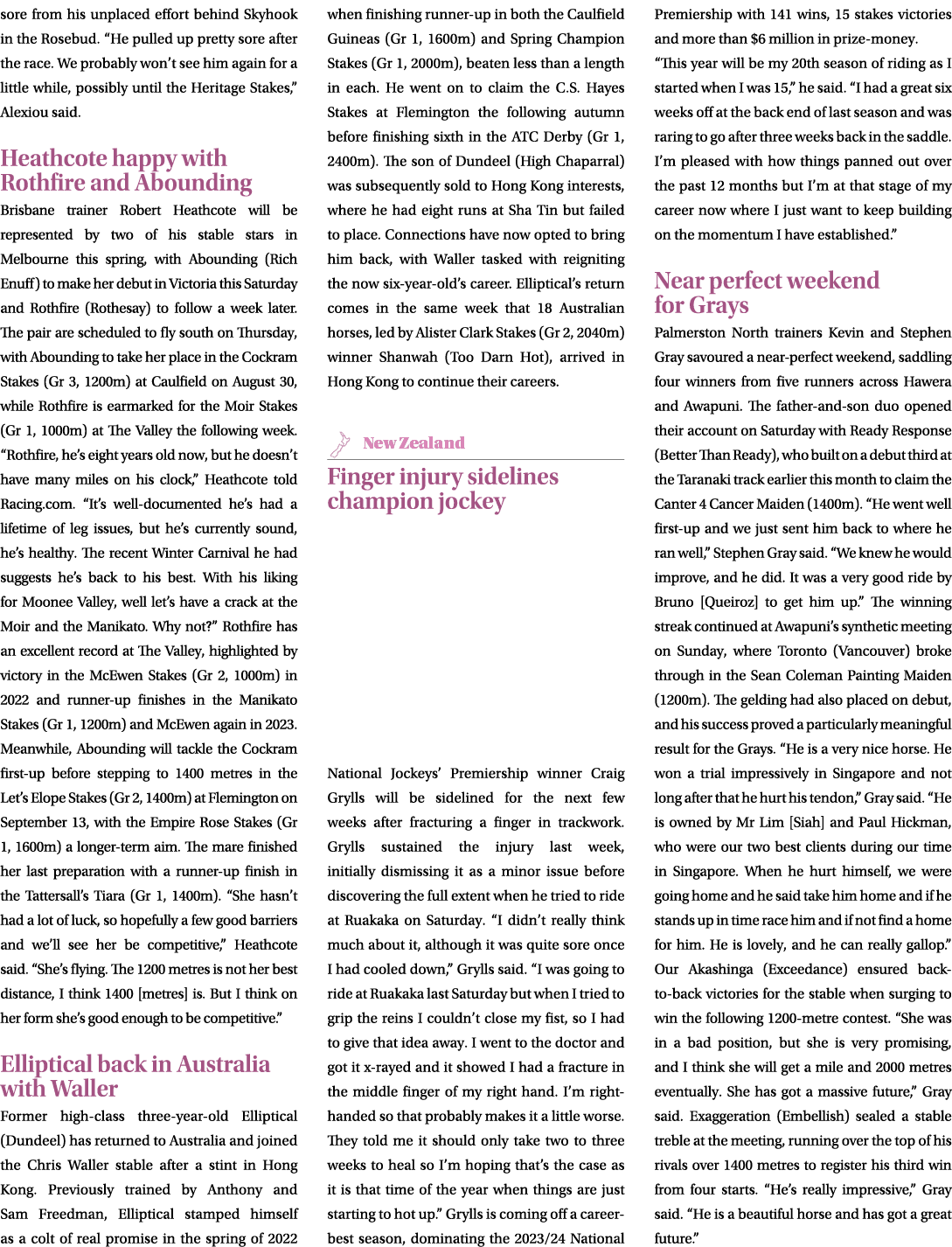 sore from his unplaced effort behind Skyhook in the Rosebud. “He pulled up pretty sore after the race. We probably wo...