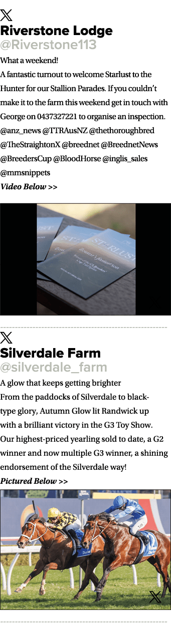 ￼ Riverstone Lodge @Riverstone113 What a weekend! A fantastic turnout to welcome Starlust to the Hunter for our Stall...