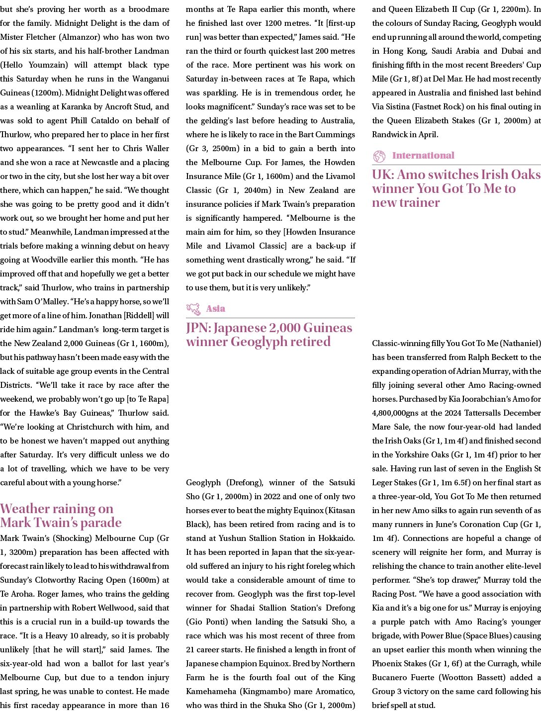but she’s proving her worth as a broodmare for the family. Midnight Delight is the dam of Mister Fletcher (Almanzor) ...