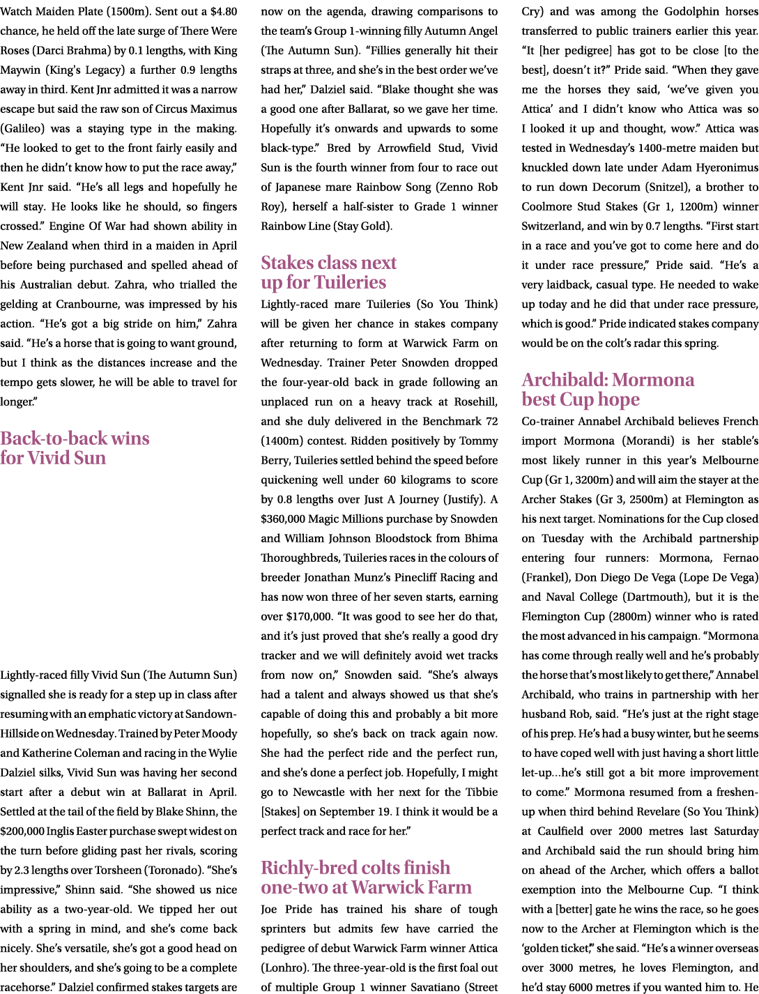 Watch Maiden Plate (1500m). Sent out a $4.80 chance, he held off the late surge of There Were Roses (Darci Brahma) by...