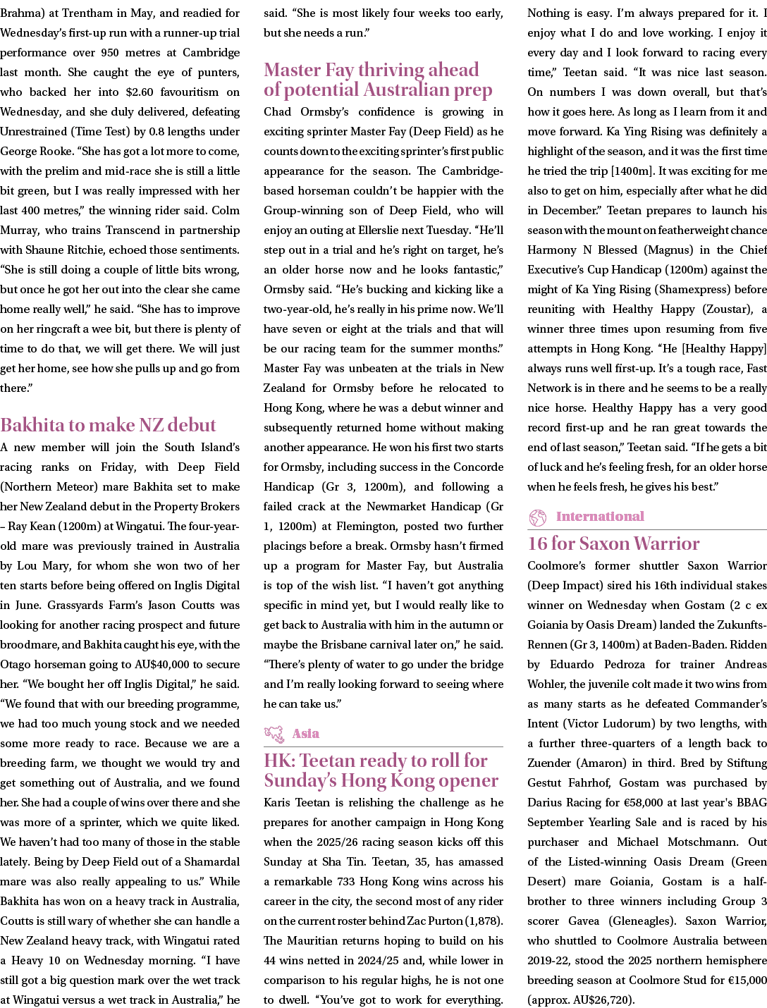 Brahma) at Trentham in May, and readied for Wednesday’s first up run with a runner up trial performance over 950 metr...