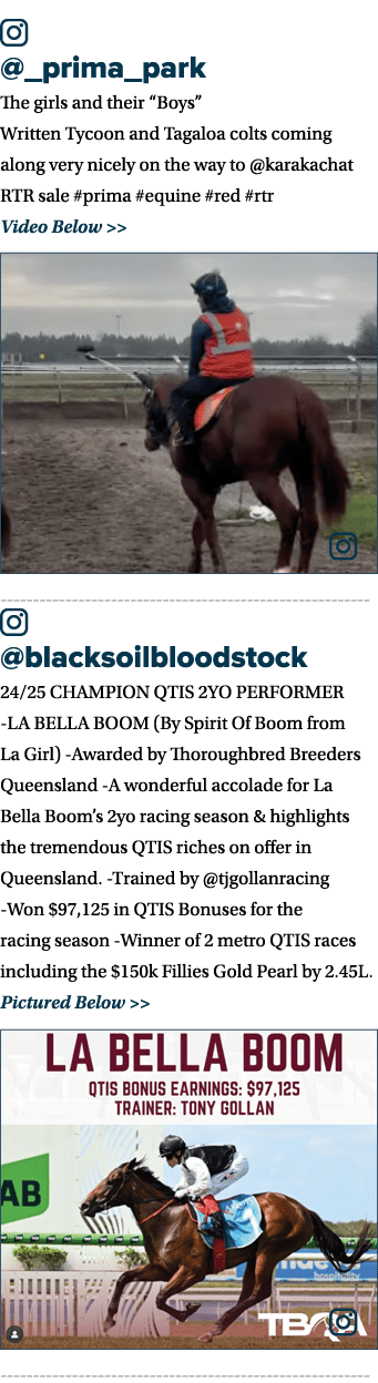 ￼ @_prima_park The girls and their “Boys” Written Tycoon and Tagaloa colts coming along very nicely on the way to @ka...