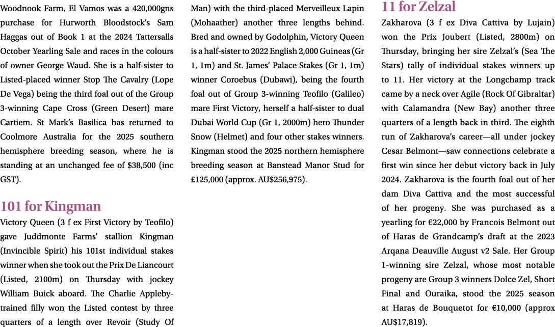 Woodnook Farm, El Vamos was a 420,000gns purchase for Hurworth Bloodstock’s Sam Haggas out of Book 1 at the 2024 Tatt...