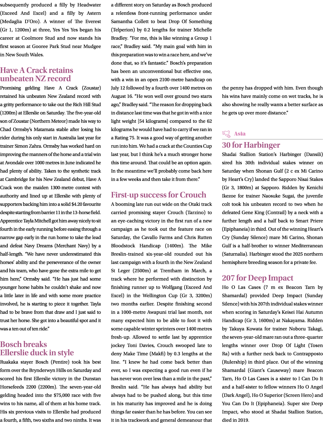 subsequently produced a filly by Headwater (Exceed And Excel) and a filly by Astern (Medaglia D'Oro). A winner of The...