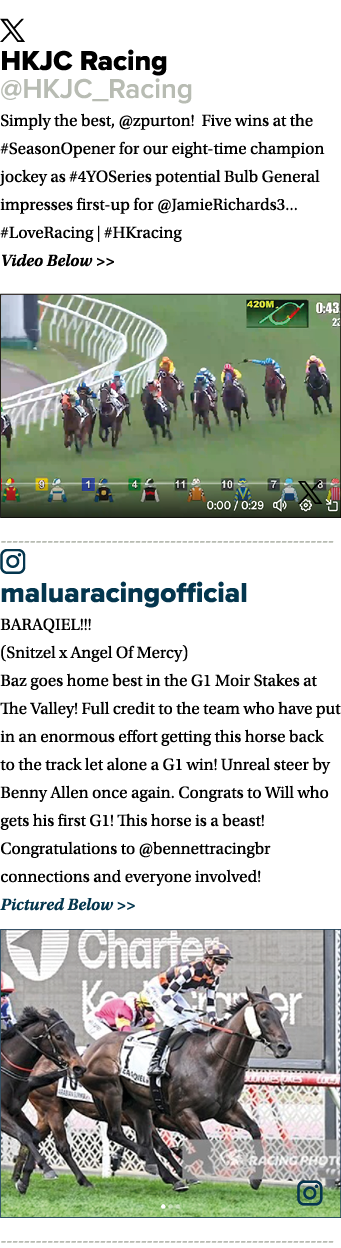 ￼ HKJC Racing @HKJC_Racing Simply the best, @zpurton! Five wins at the #SeasonOpener for our eight time champion jock...