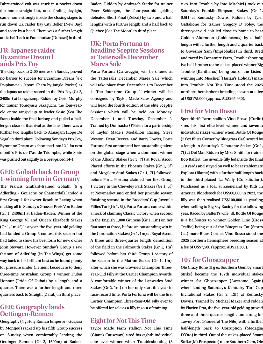 Fabre trained colt was stuck in a pocket down the home straight but, once finding daylight, came home strongly inside...
