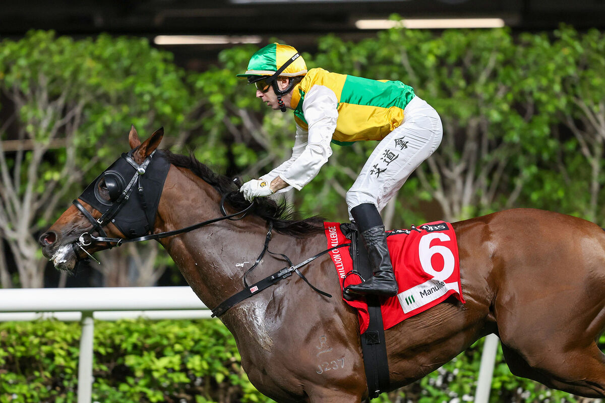 Storming Dragon winning the Class 3 Wan Chai Handicap at Happy Valley